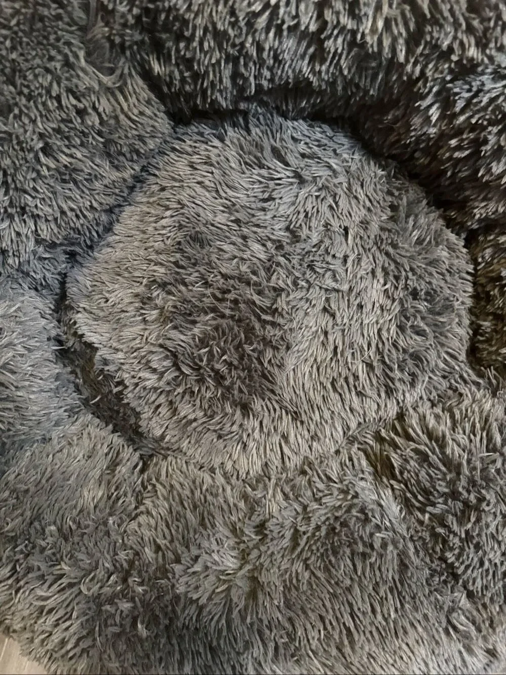 Bedsure Calming Donut Washable Anti-Slip Fluffy Round Dog Pet Bed Large Gray 36
